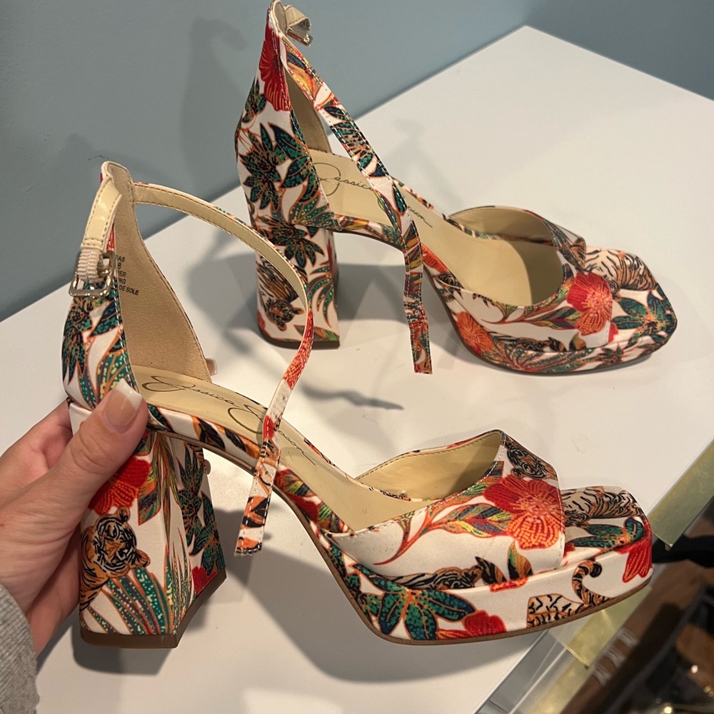 Floral Platform Heels